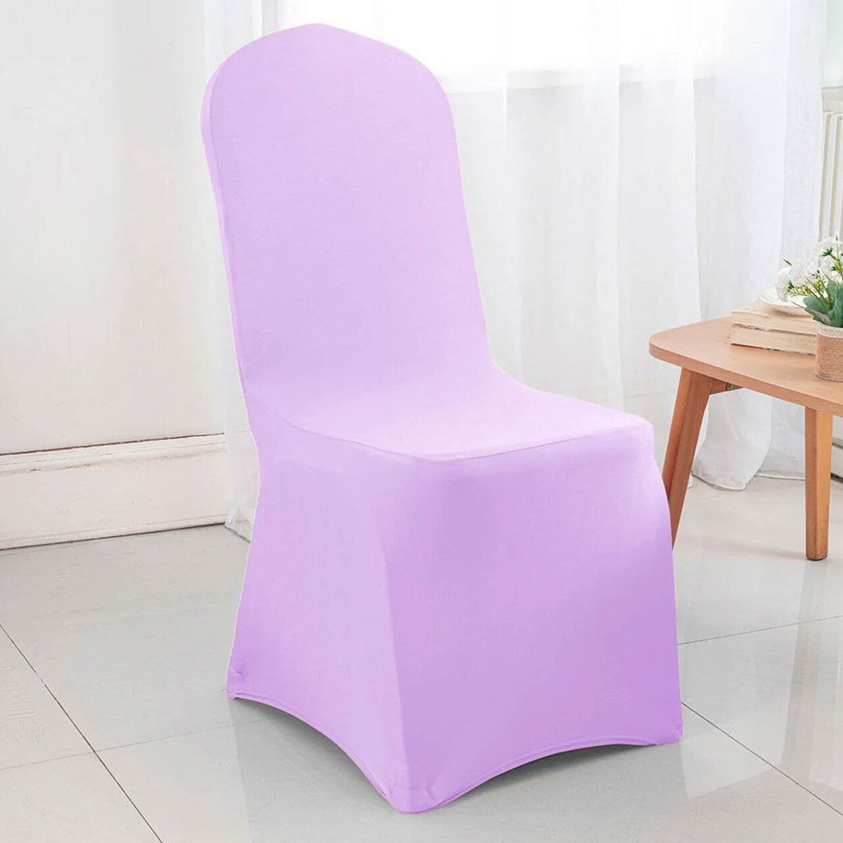 1 Piece Spandex Banquet Chair Cover Lavender Stretch Wrinkle Resistant Elegant Event Decor