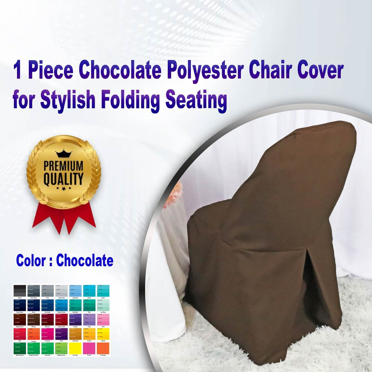 1 Piece Chocolate Polyester Chair Cover for Stylish Folding Seating