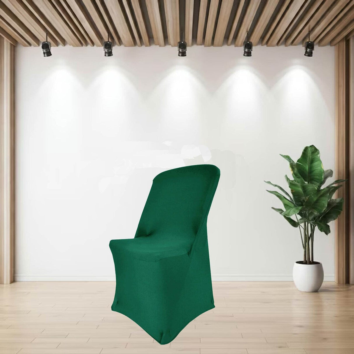 1 Piece Hunter Green & Holly Green Spandex Chair Wrap for Lifetime Folding Chair Stretch & Secure Fit