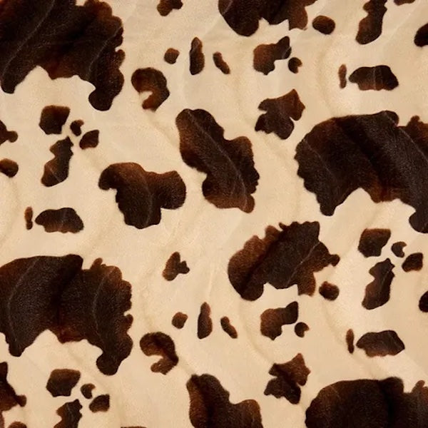 1 Yard Cow Print Velboa Faux Fur 100% Polyester