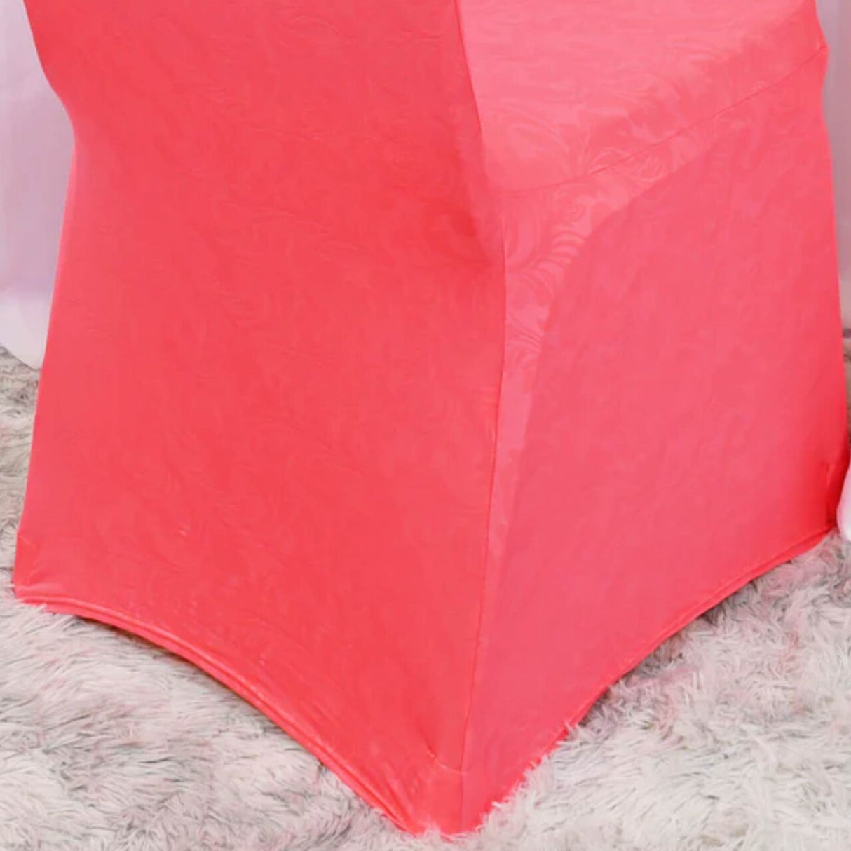1 Piece Classic Embossed Spandex Banquet Chair Cover in Coral