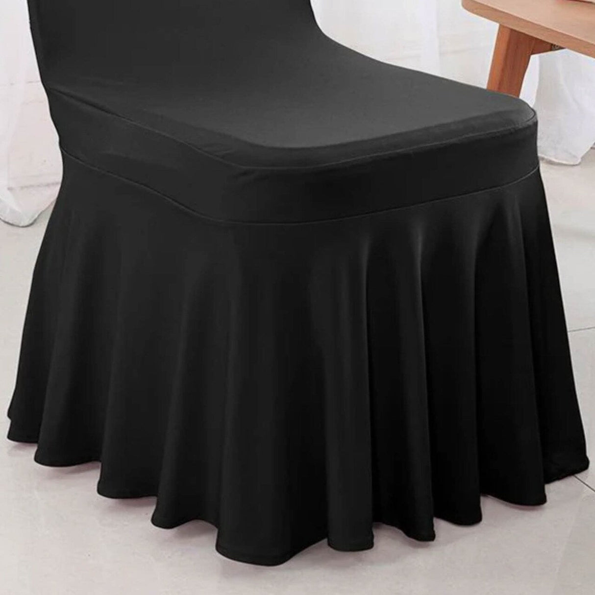 Black Spandex Skirt Banquet Chair Cover for Elegant Weddings and Formal Events