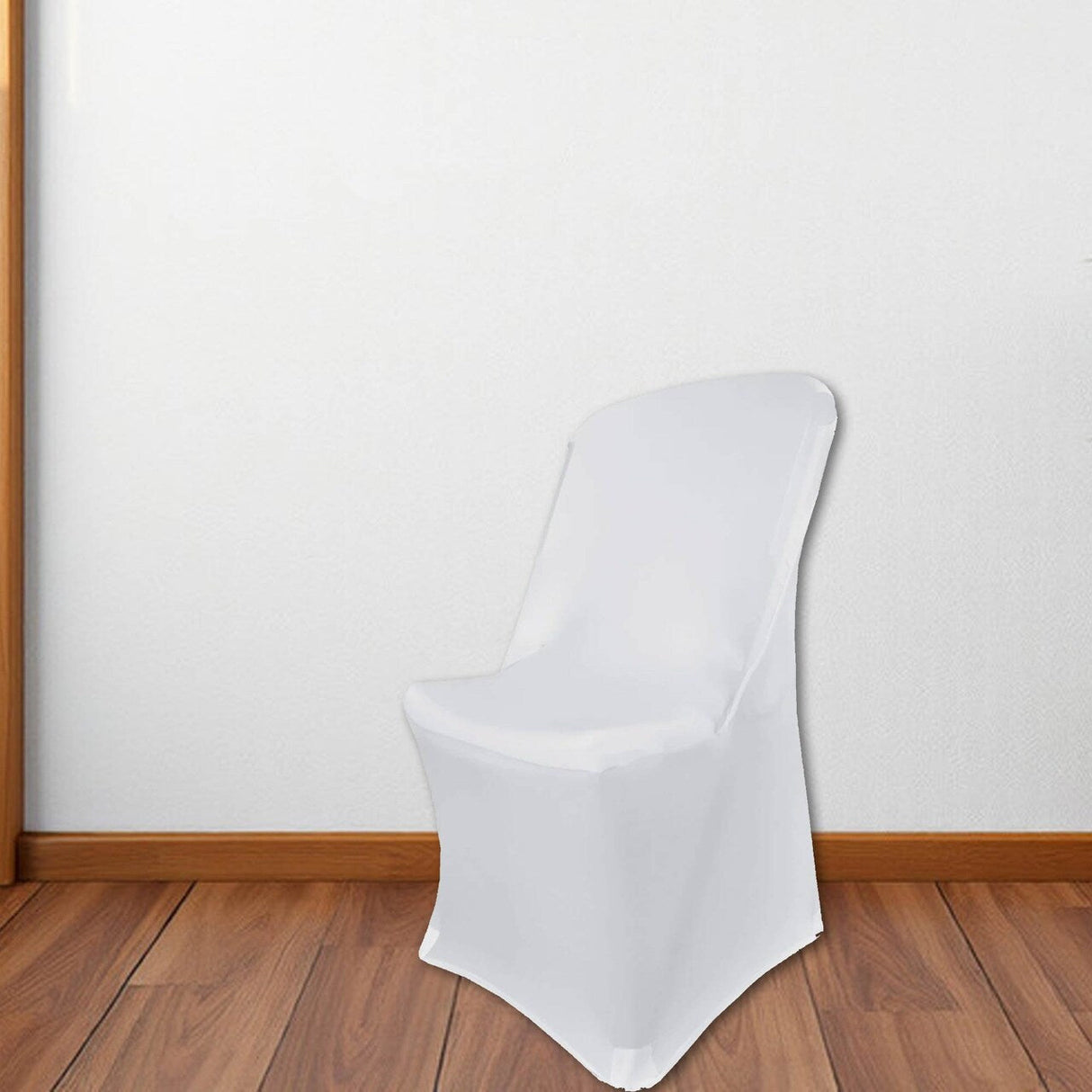1 Piece Premium Spandex Chair Cover for Lifetime Folding Chair White Stretch, Machine Washable