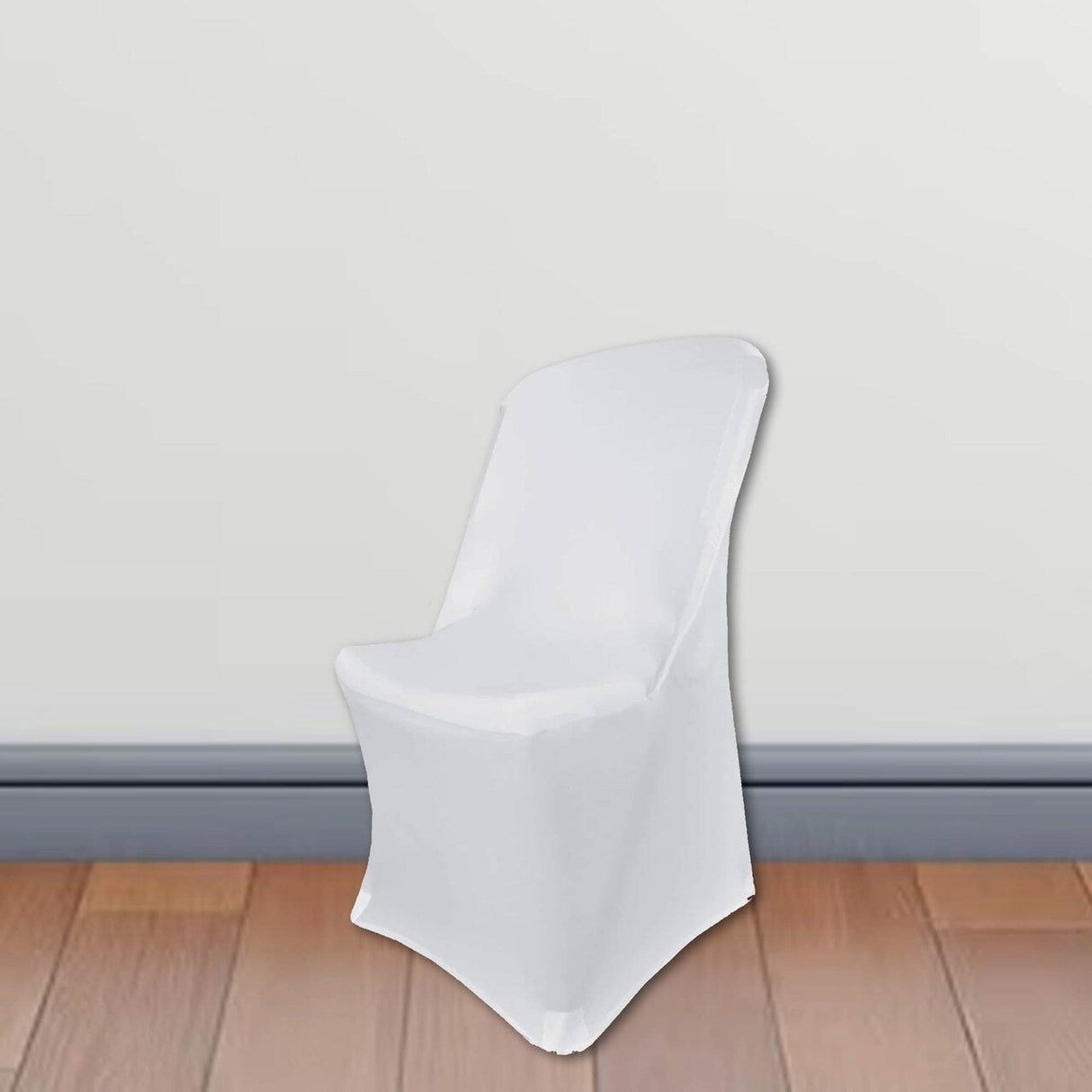 1 Piece Premium Spandex Chair Cover for Lifetime Folding Chair White Stretch, Machine Washable