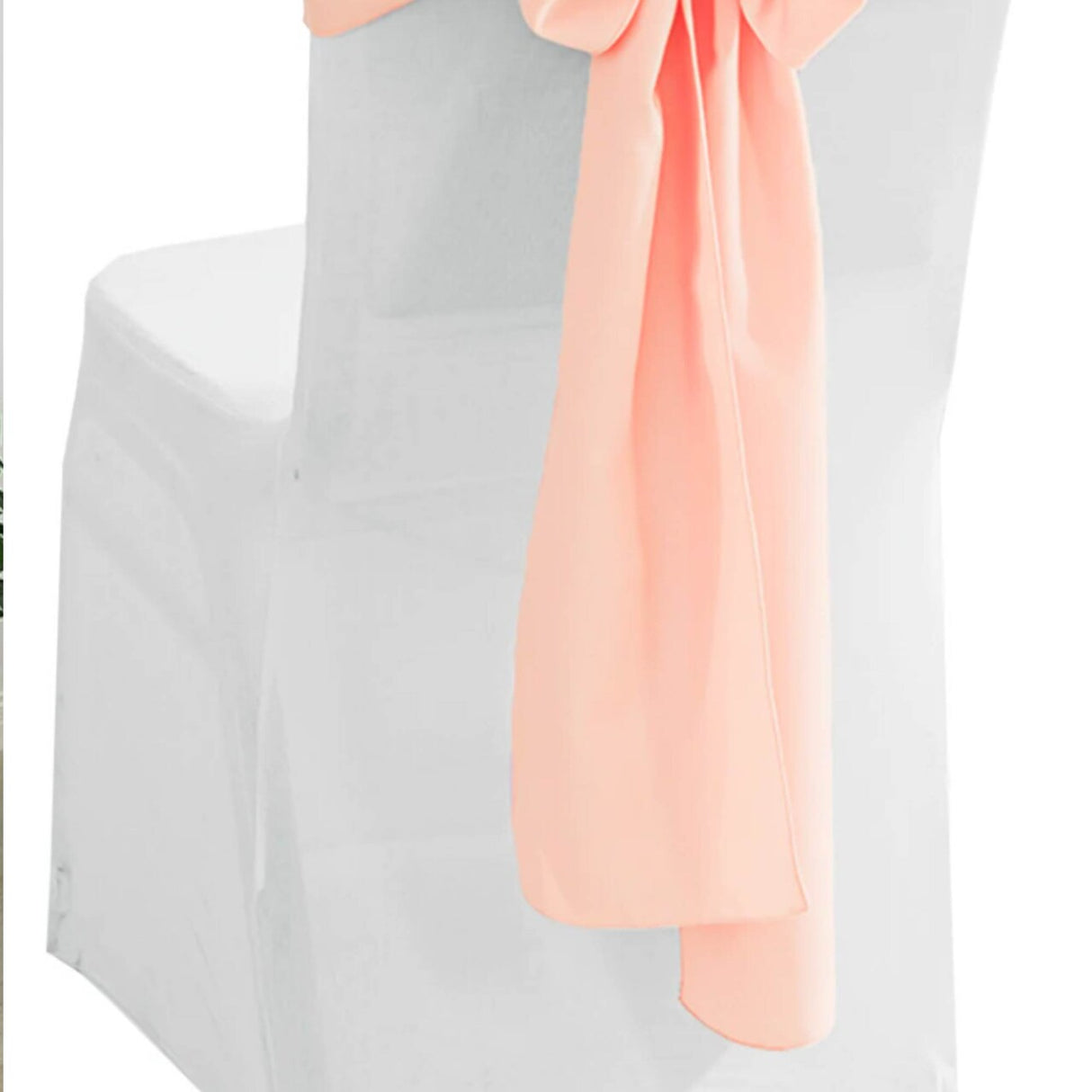 10 Pieces Apricot Peach Soft Polyester Chair Sashes 8"x108" Wrinkle Free Wedding Decor