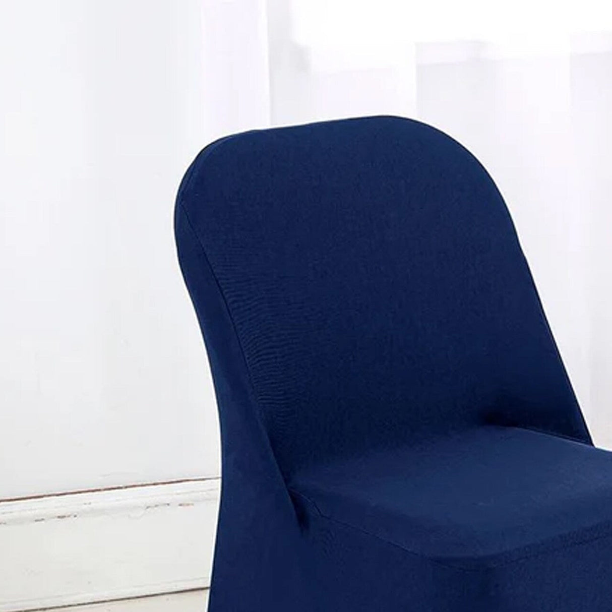 1 Piece Navy Blue Stretch Spandex Chair Cover for Classic Folding Seating