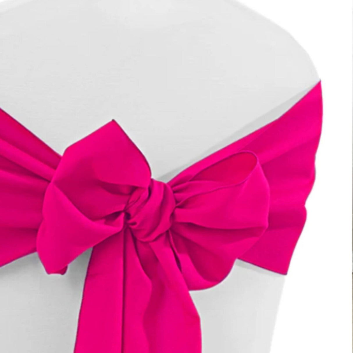 10 Pieces Fuchsia Polyester Chair Sashes 8"x108", Vibrant Wrinkle Resistant Fabric