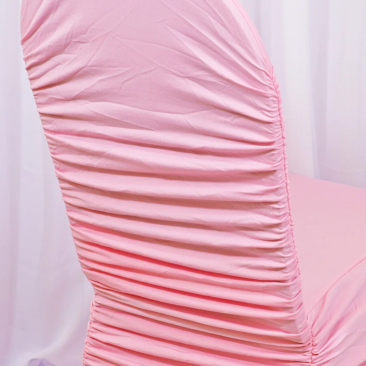 1 Piece Pink Rouge Chair Cover Elegant Ruffled Spandex Fit for Banquet Chairs