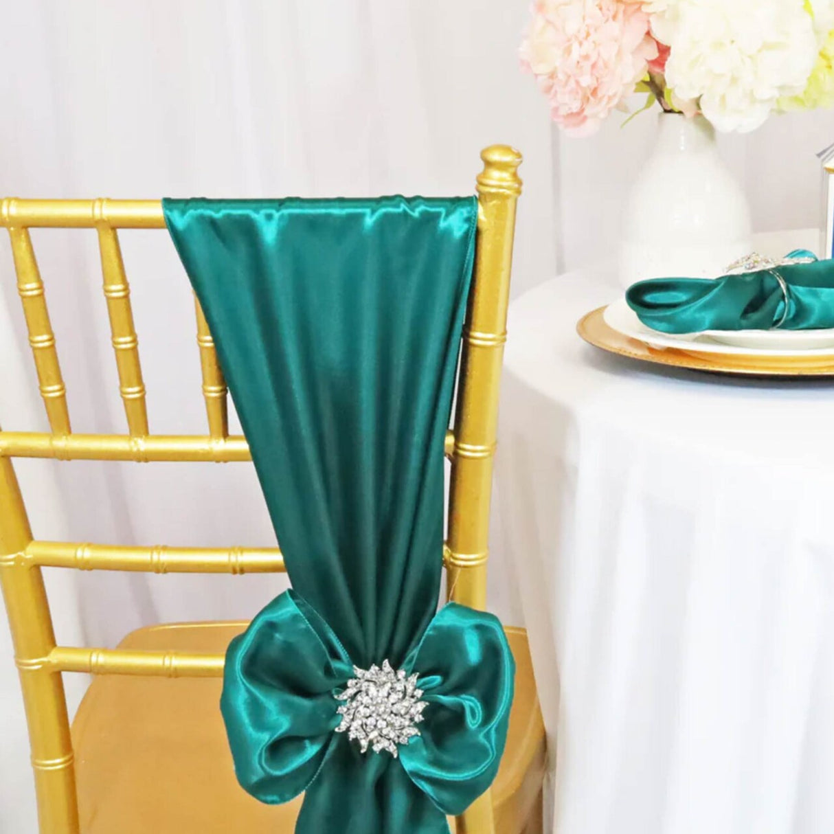 10 Pieces Satin Chair Sashes 8 by 108 inches Oasis