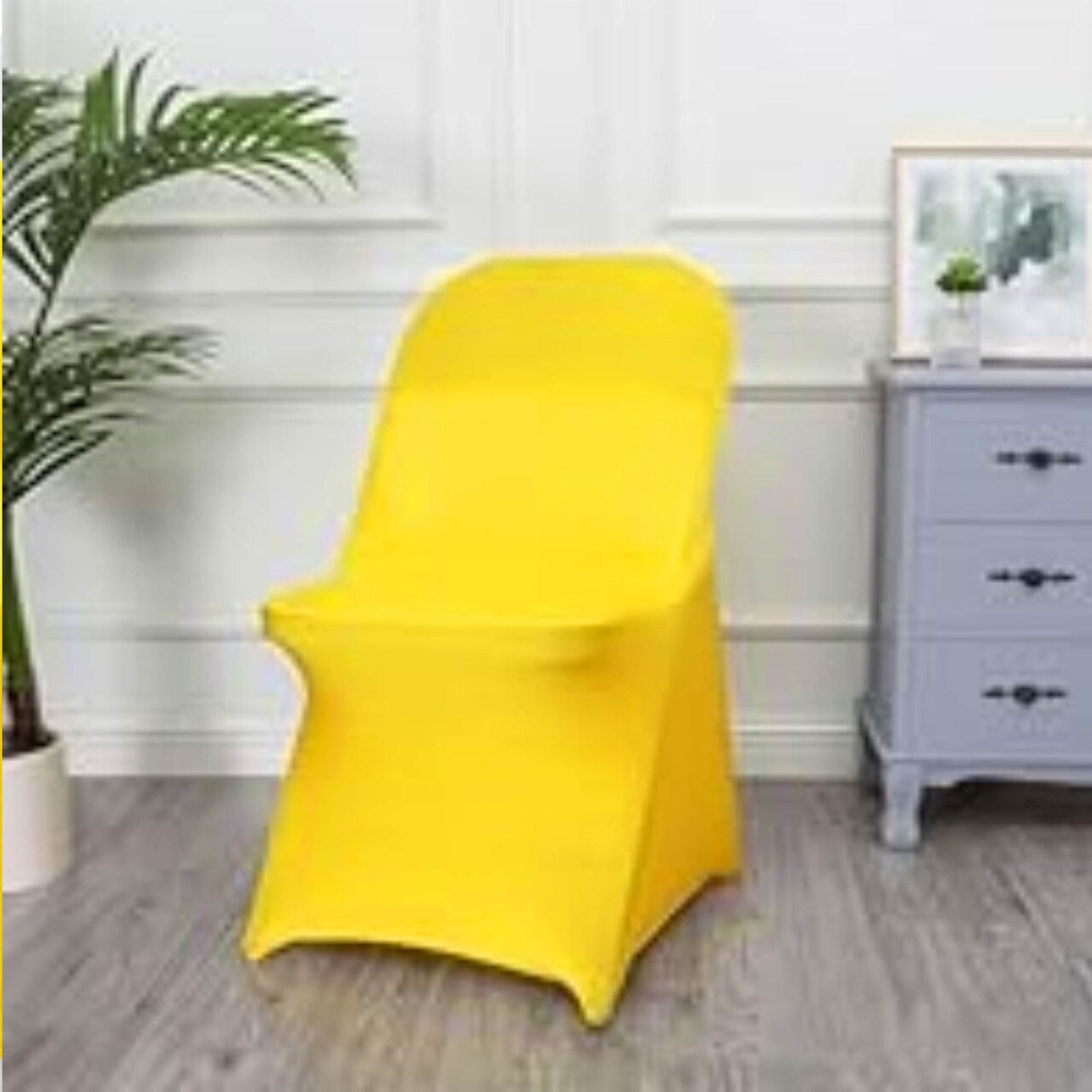 Canary Yellow Folding Spandex Chair Cover for Event Seating