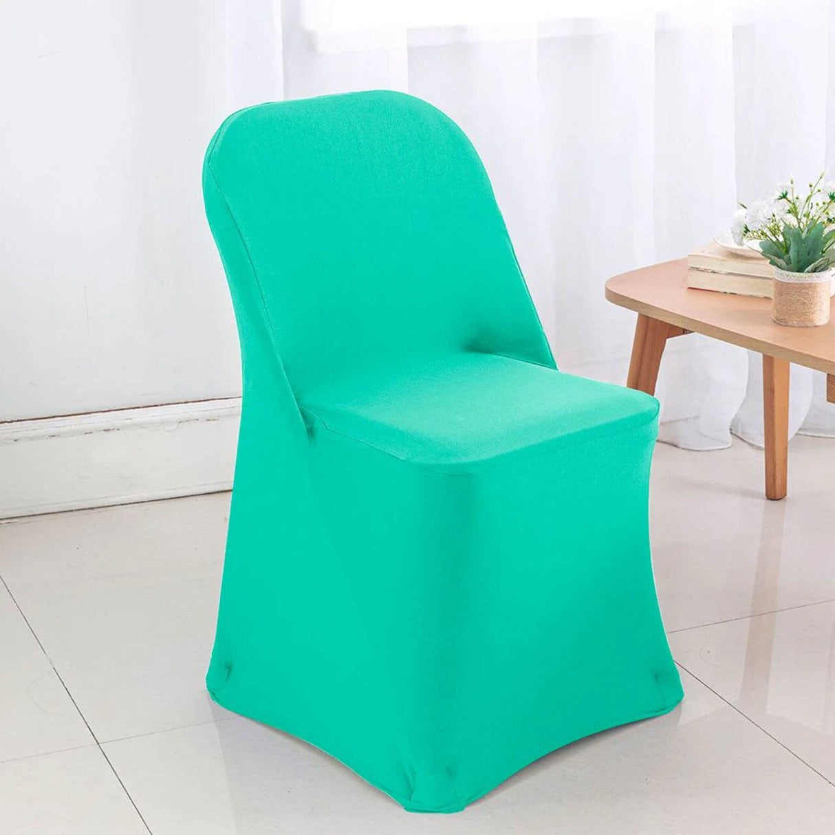 1 Piece Tiff Blue Spandex Chair Cover for Stretch Folding Seating
