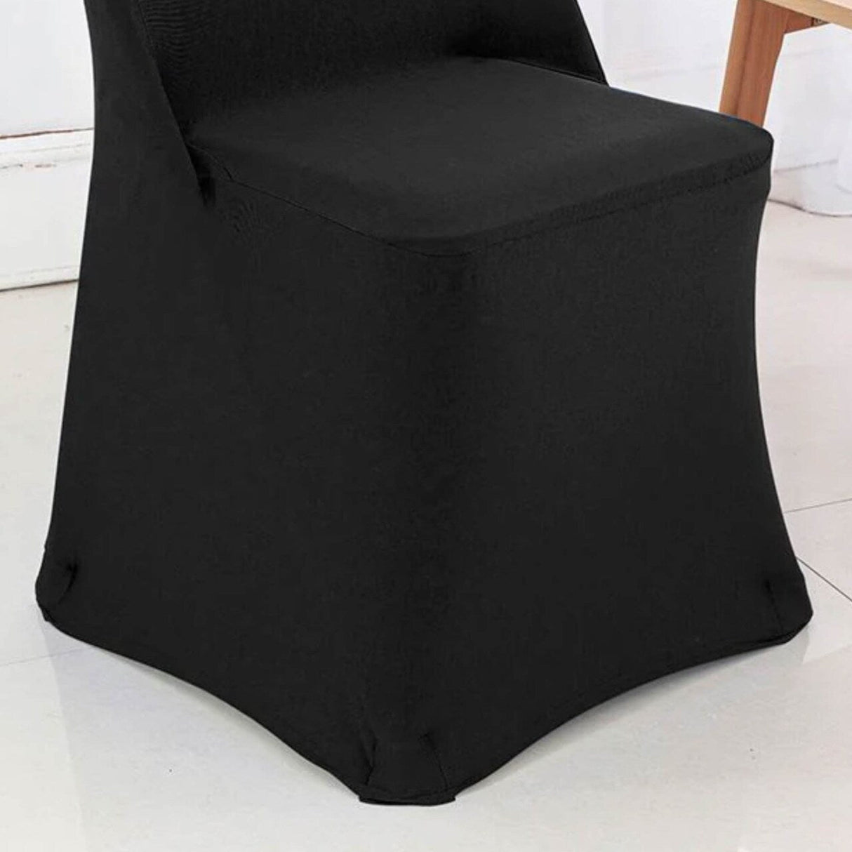 1 Piece Black Stretch Spandex Chair Cover for Classic Folding Seating