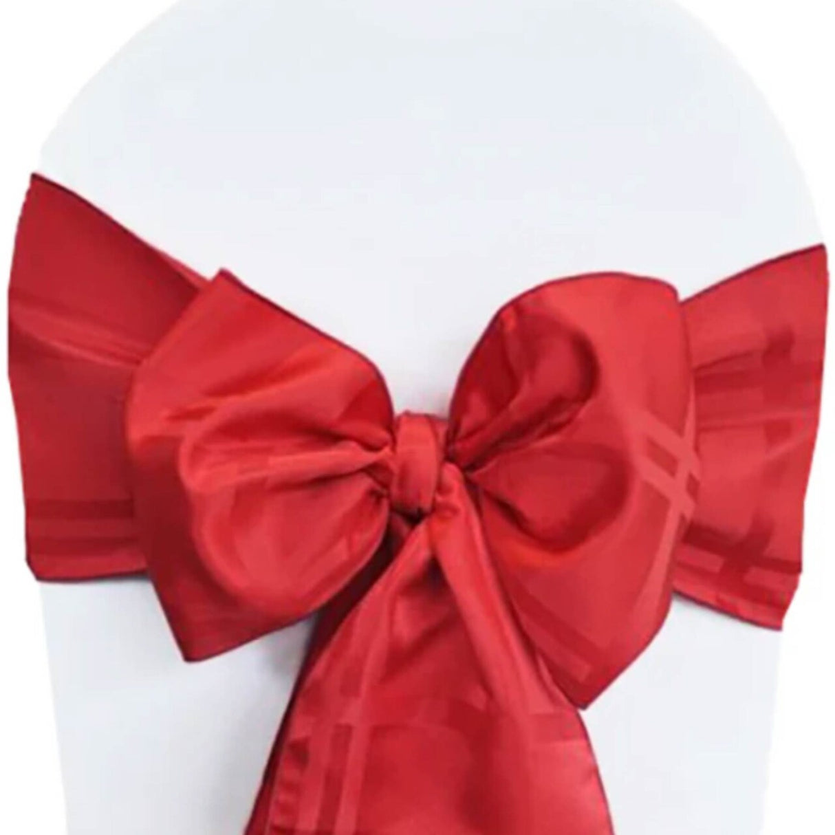 10 Pieces Apple Red Plaid Jacquard Polyester Chair Sashes 7.5"x108" for Elegant Celebrations