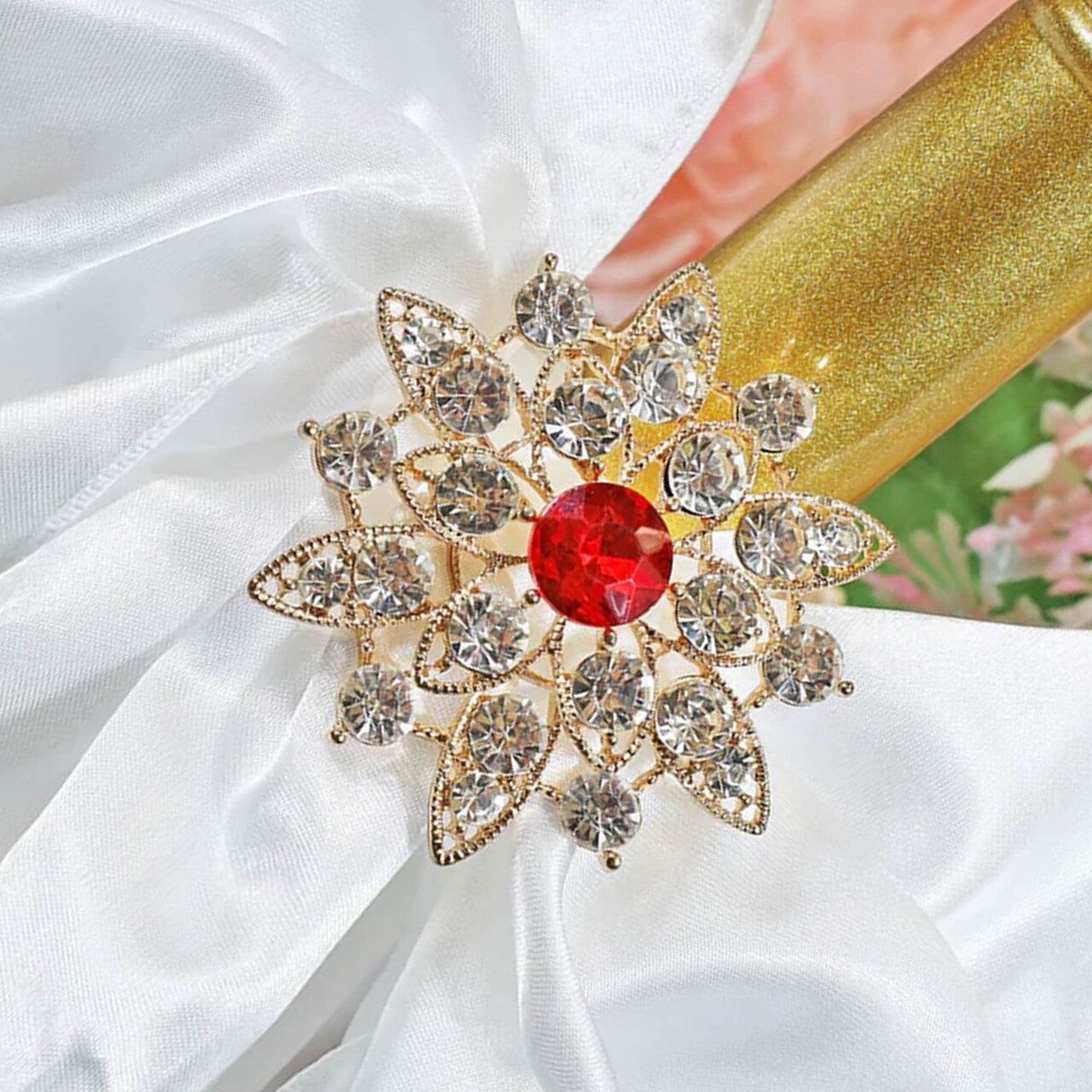 1 Piece North Star Rhinestone Chair Band Buckle Silver Metal Accent 2 Inch Width