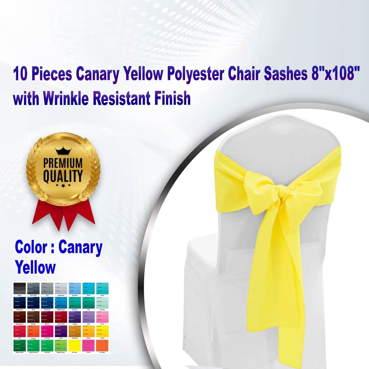 10 Pieces Burgundy Luxurious 8"x108" Polyester Chair Sashes Wrinkle Resistant Event Decor