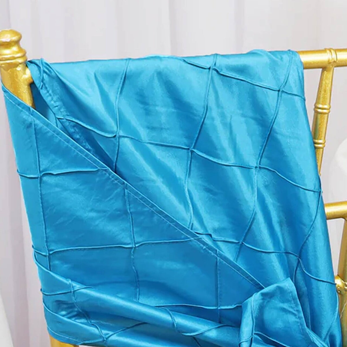 10 Pieces Turquoise Pintuck Taffeta Chair Sashes Elegant Wedding Decor 9" x 108"