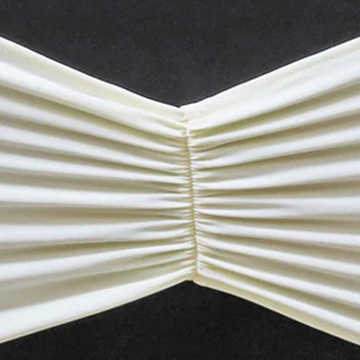 10 Pieces Ivory Ruffled Spandex Chair Bands for Classic Event Elegance 8x13 inches