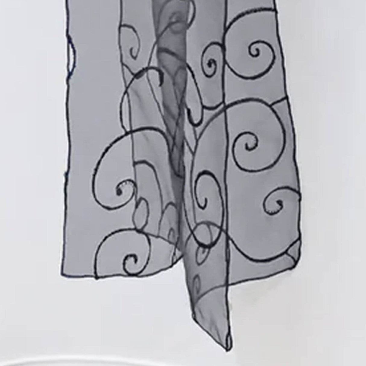 10 Pieces Pewter Embroidered Organza Chair Sashes 8"x108" Sophisticated Event Decor