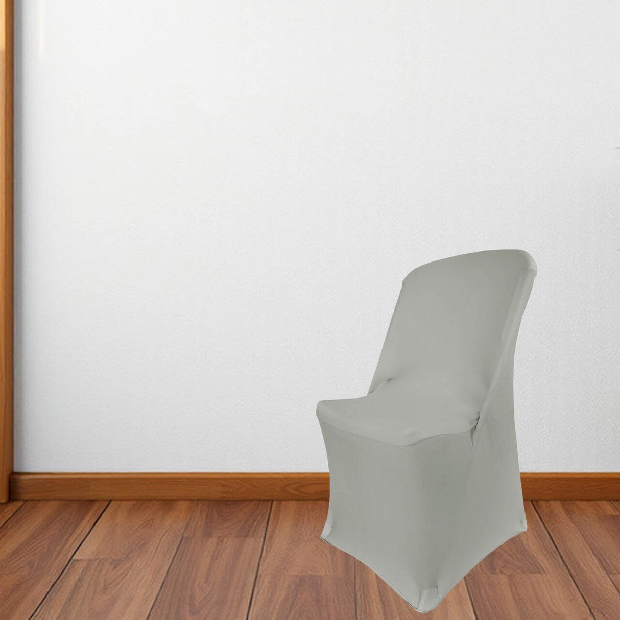 1 Piece Elegant Silver Spandex Chair Cover for Lifetime Folding Chair Stretch Fit, Machine Washable