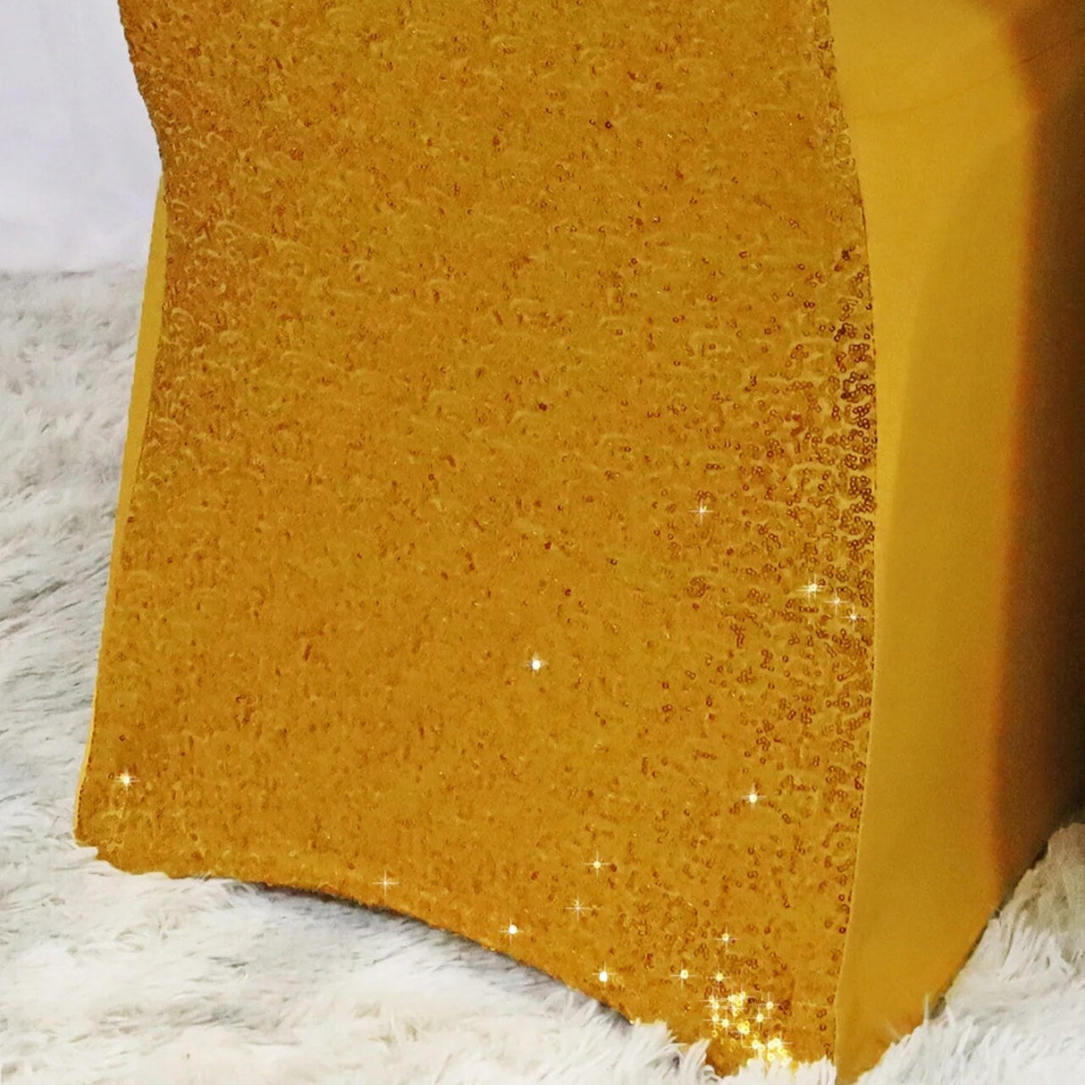 1 Piece Gold Sequin Spandex Chair Cover Stretch Fit for Banquet Events