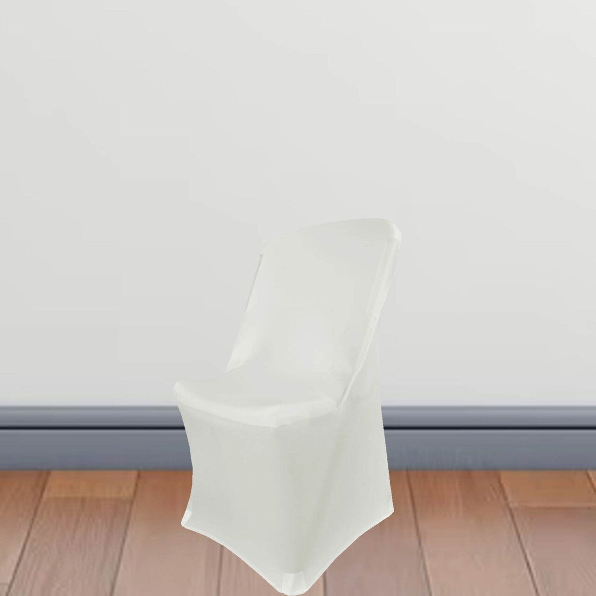 1 Piece Ivory Stretch Slipcover for Lifetime Folding Chair Elegant Spandex Design