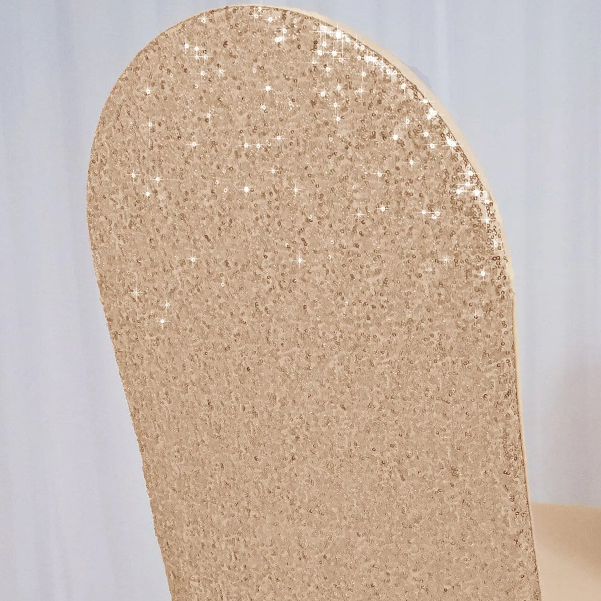 1 Piece Elegant Champagne Sequin Spandex Chair Cover Banquet Stretch Fit