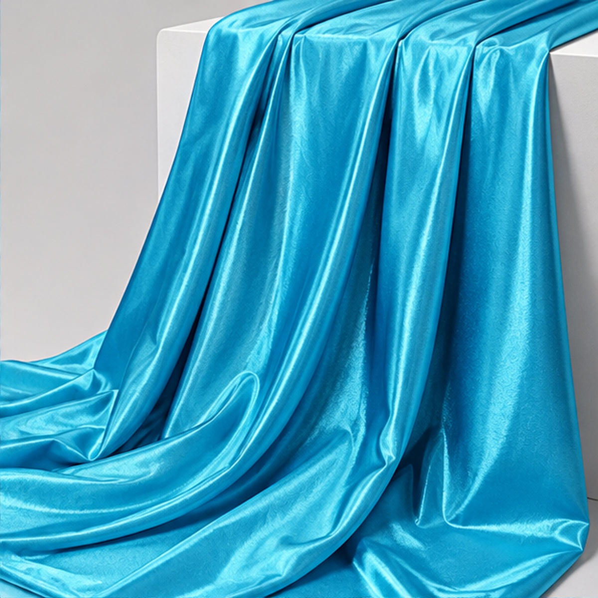 Aqua Low Stretch Polyester Fabric Extra Wide 108/120 Inch Yard
