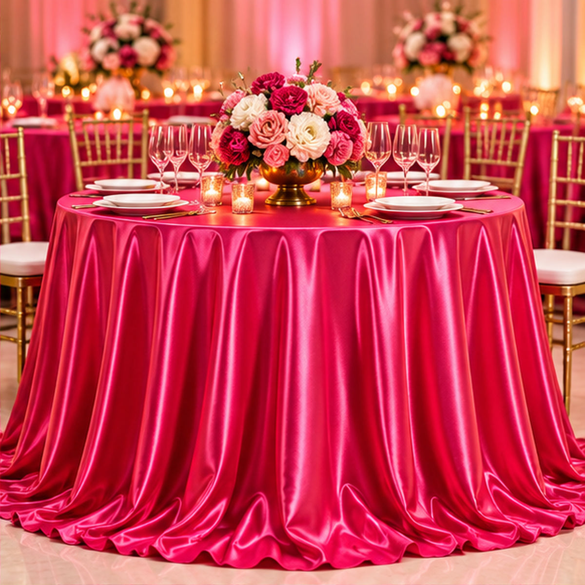 Hot Pink Low Stretch Polyester Tricot Fabric 108/120 Inch Yard