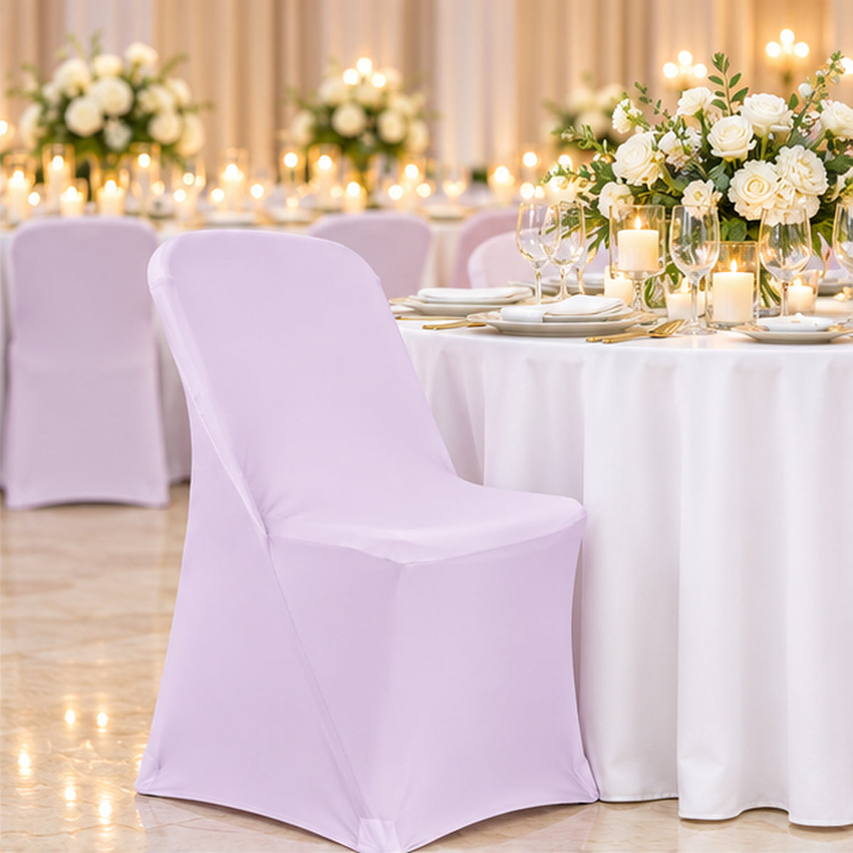 Lavender Premium Spandex Lifetime Folding Chair Cover 220 GSM