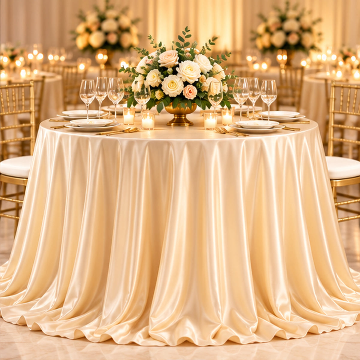 Ivory Low Stretch Polyester Fabric Extra Wide 108/120 Inch Yard