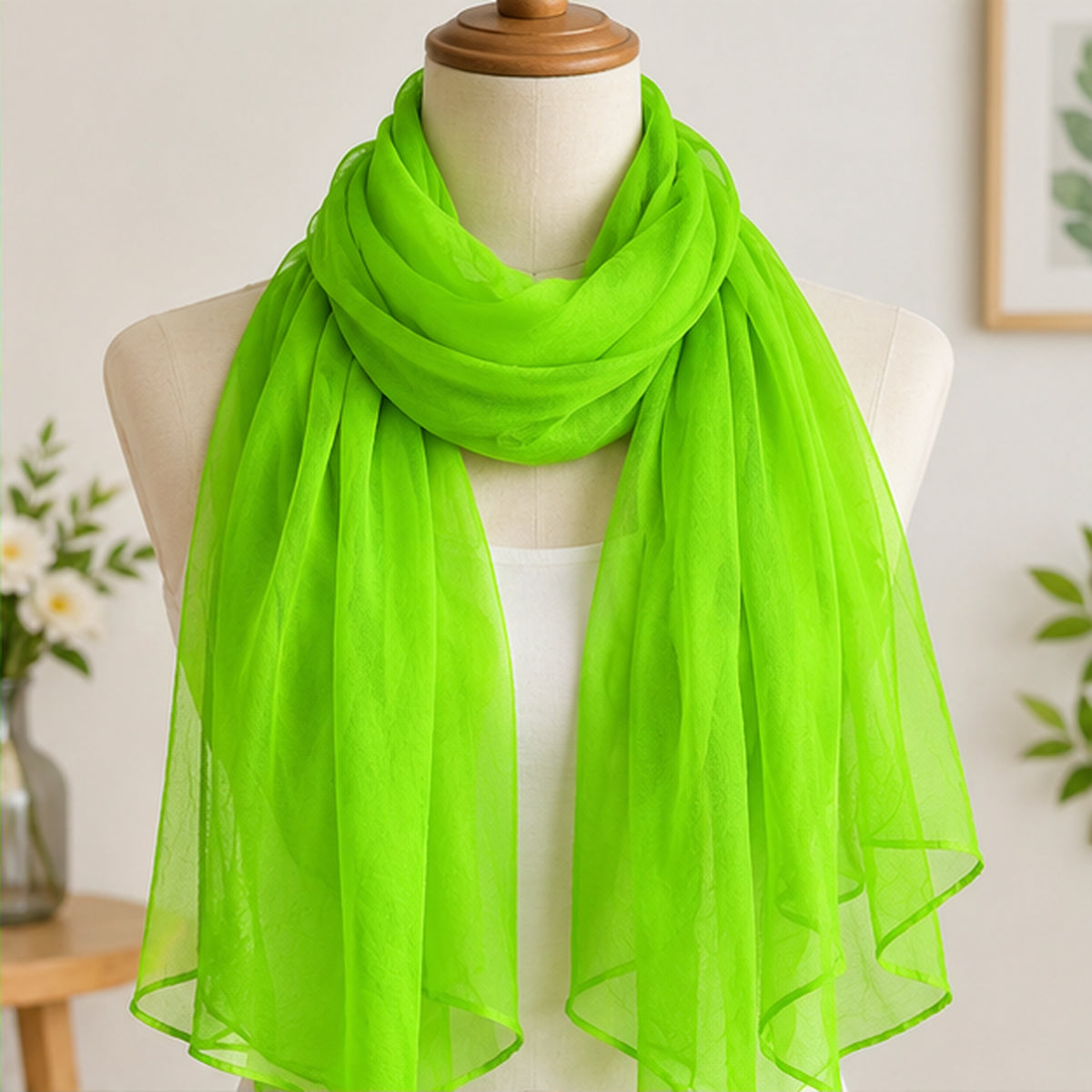 Neon Green Low Stretch Polyester Tricot Fabric 108/120 Inch Yard
