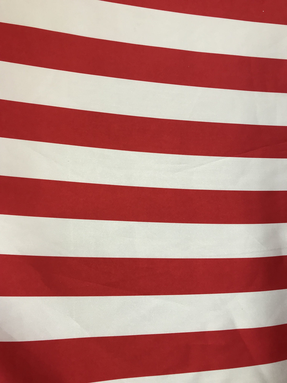2 Inch Red/White Stripe Satin Fabric - Red/White Horizontal Stripes, 59/60" Width (1 Yard)