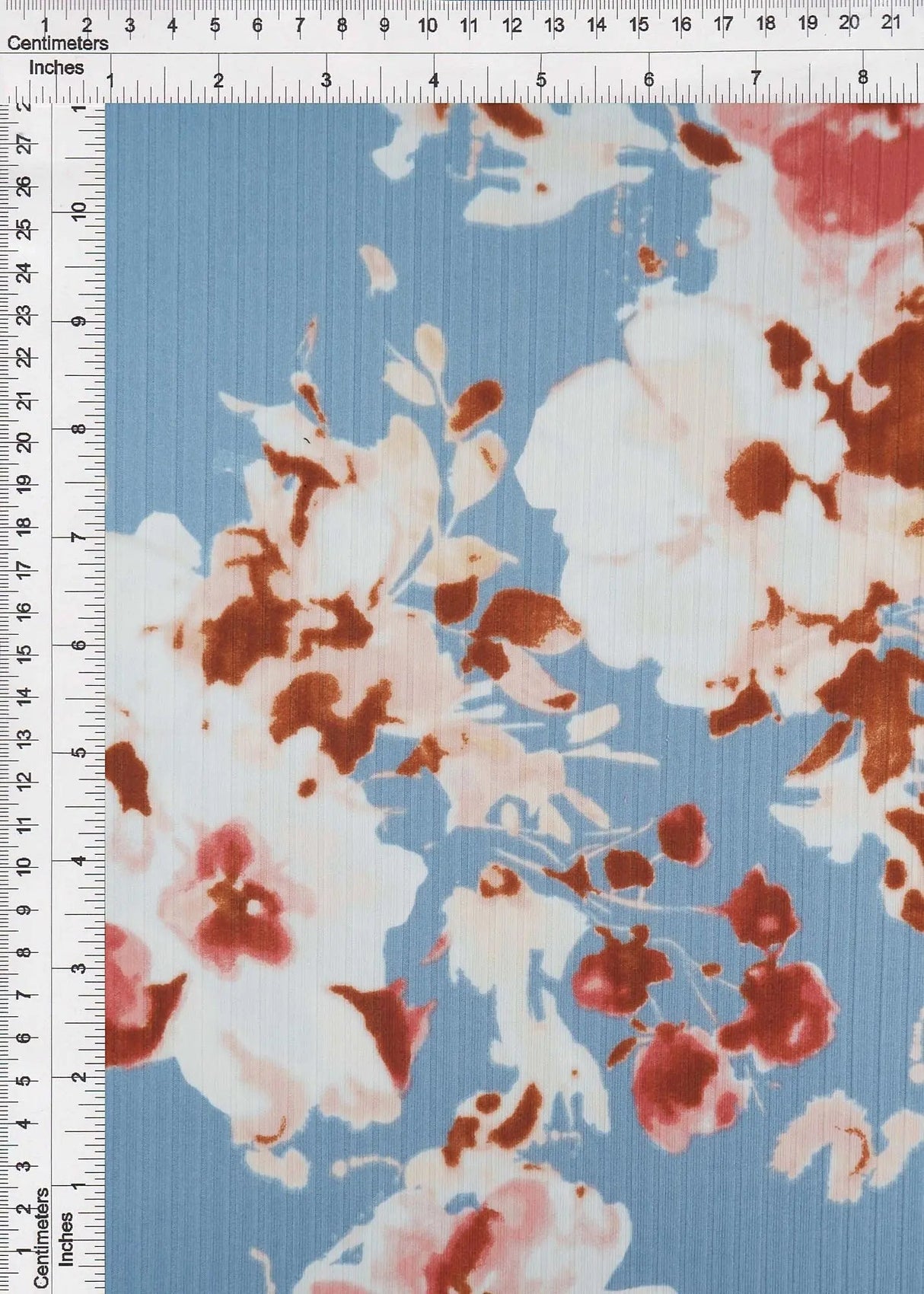 1 Yard Polyester Spandex Yummy Rib Knit Fabric Floral Print Stretch Soft 58/60" Width