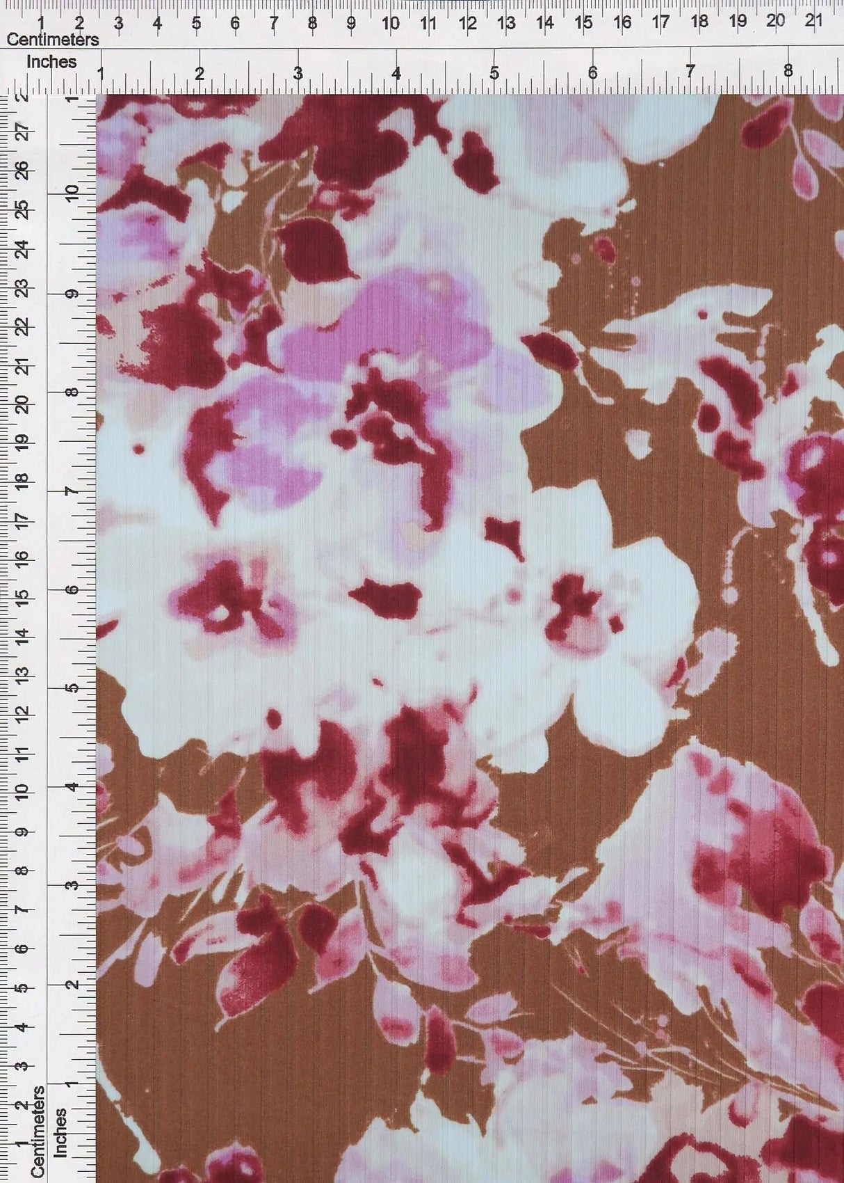 8×3 Yummy Rib Floral Print Fabric Soft Stretch Knit, 87% Polyester 13% Spandex & 58/60'' Wide