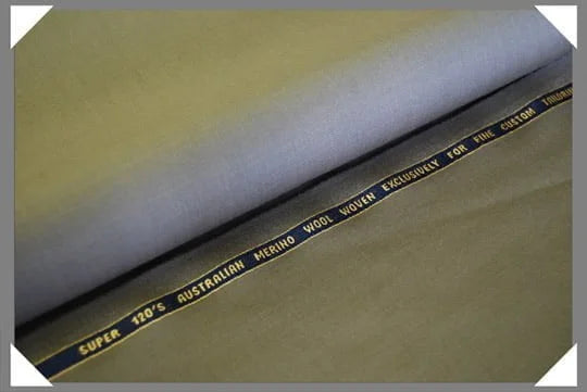 1 Yard Taupe Super 120s Merino Wool Fabric, Luxury Tailoring Cloth 58/60 Inches Wide