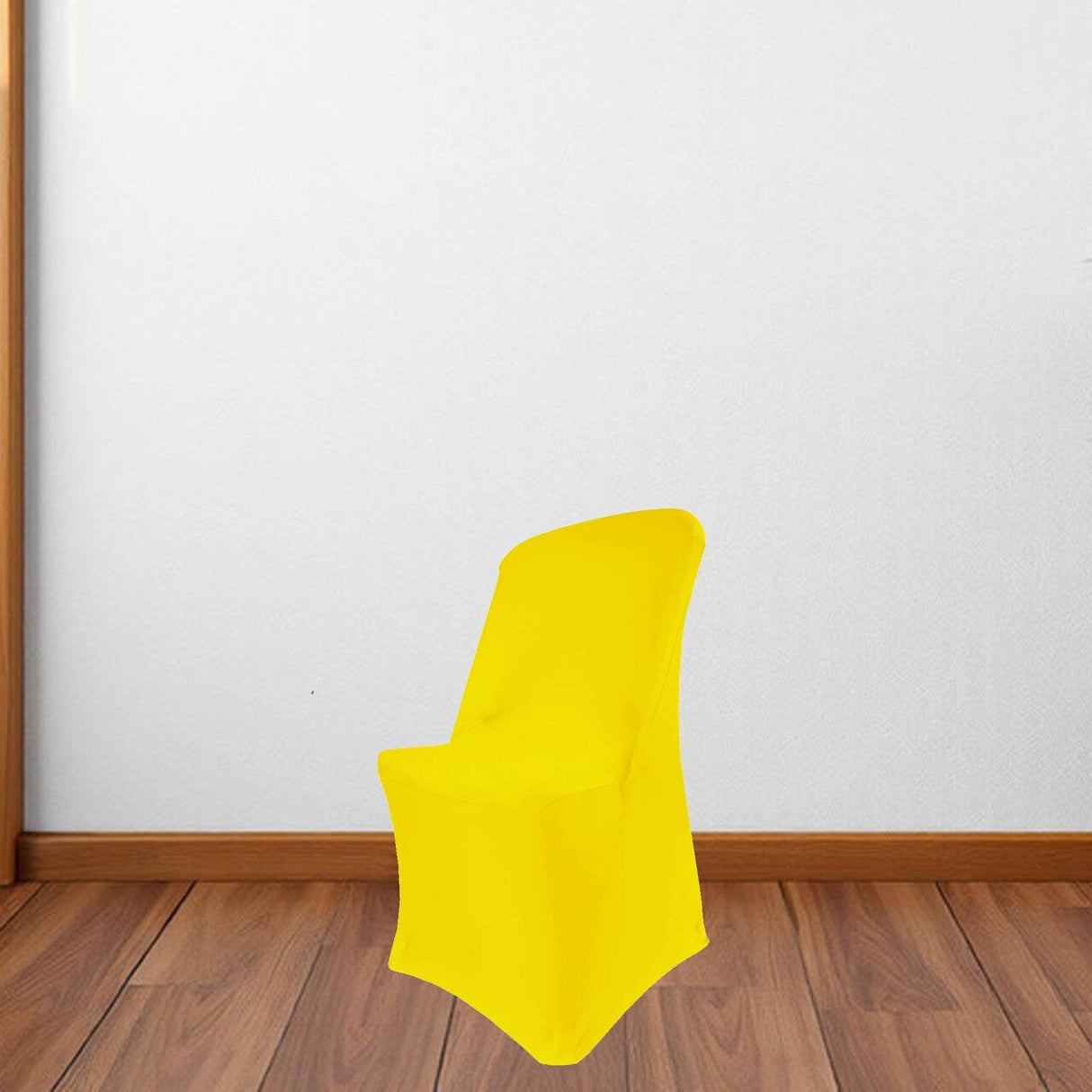 1 Piece Canary Yellow Stretch Chair Cover Premium Spandex for Lifetime Folding Chair