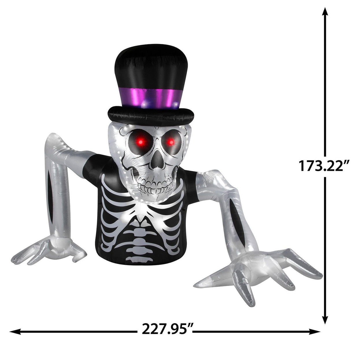 15 Foot Pre Lit Giant Skeleton Airblown Halloween Inflatable Decoration