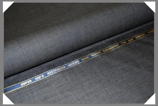 1 Yard Medium Grey Sharkskin Super 120s Merino Wool Fabric, Premium Suiting 58/60 Inches Wide