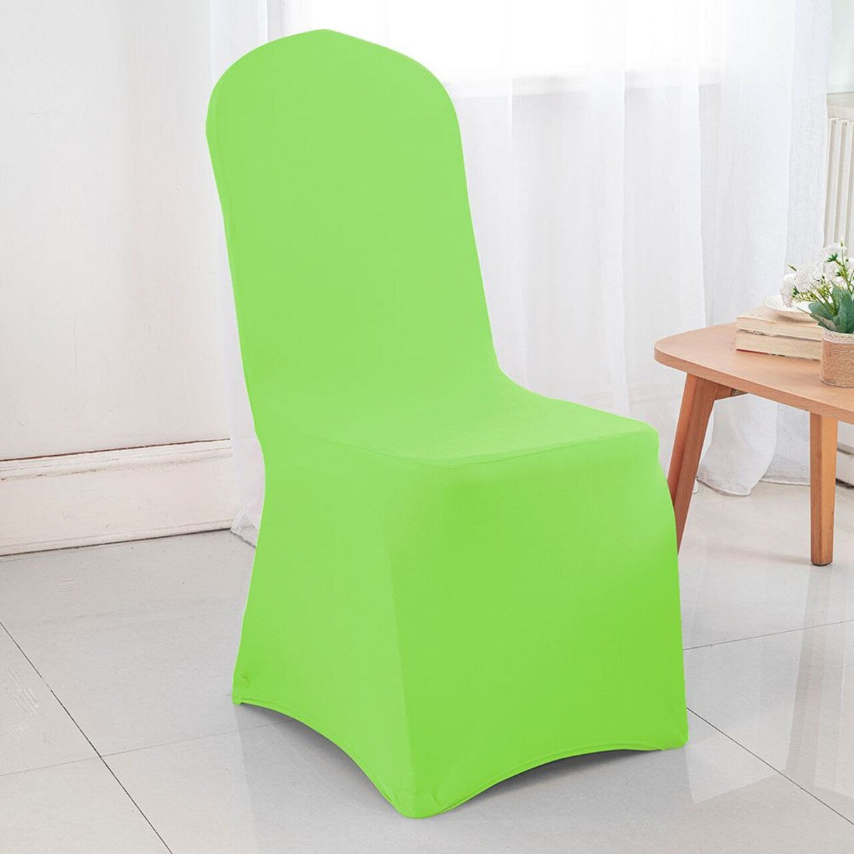 Apple Green Spandex Banquet Chair Cover with Snug Fit for Events and Weddings
