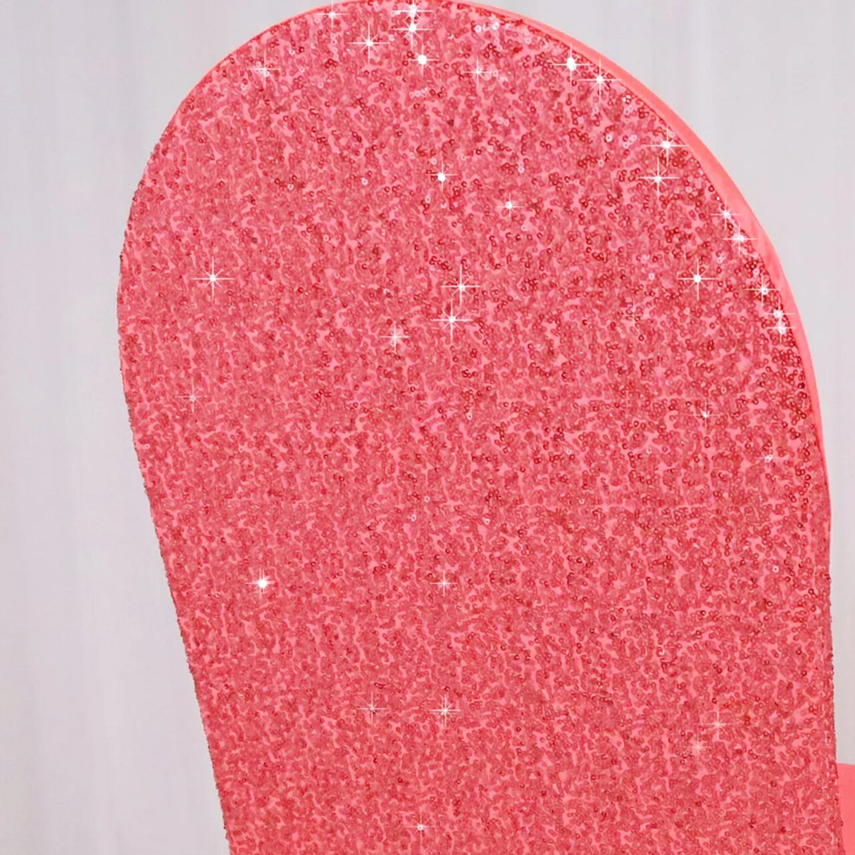 1 Piece Coral Sequin Spandex Chair Cover Stretch Fit for Banquet Seating