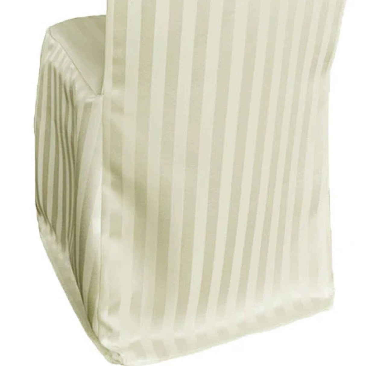 1 Piece Striped Jacquard Polyester Banquet Chair Cover Ivory Elegant Wedding Decor