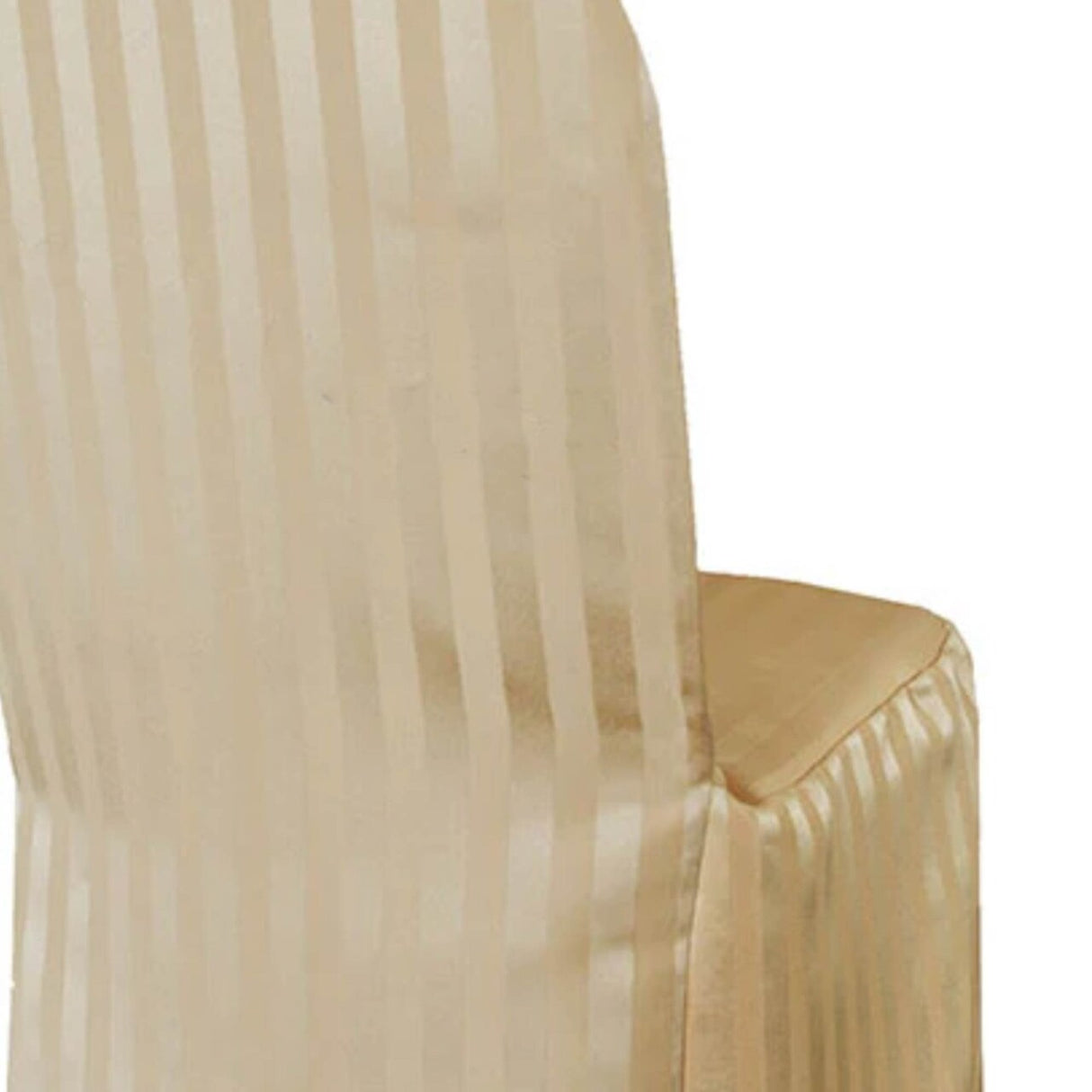 1 Piece Striped Jacquard Polyester Banquet Chair Cover Champagne Elegant Wedding Decor