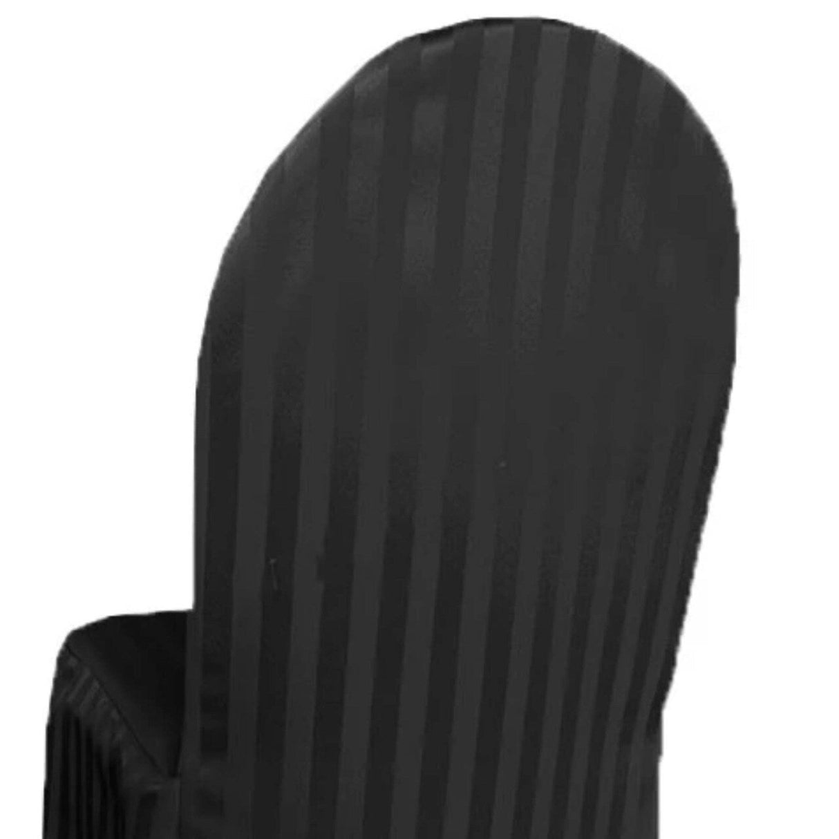 1 Piece Striped Jacquard Polyester Banquet Chair Cover Black Elegant Wedding Decor