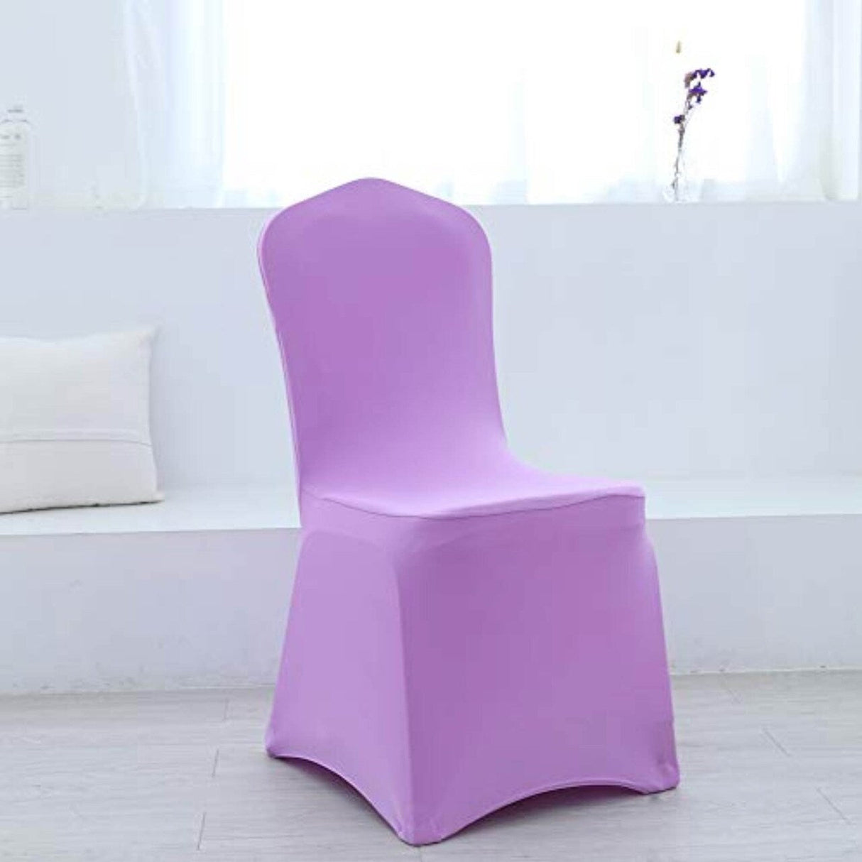 1 Piece Lilac Spandex Banquet Chair Cover with Stretch Fit for Elegant Events