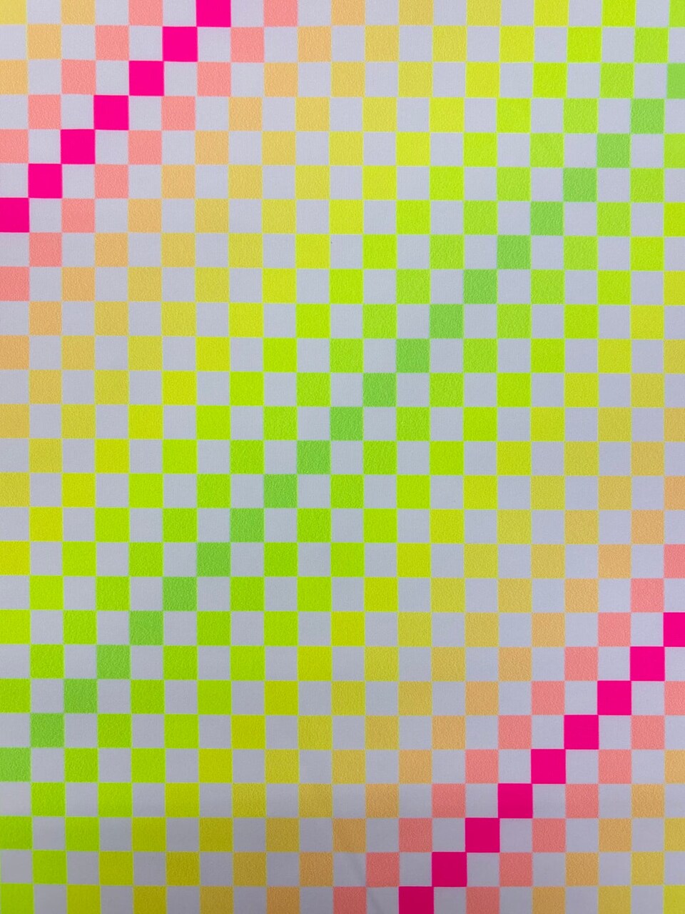 1 Yard Neon Rainbow Checkered Spandex Fabric for Swimwear and Costumes 60" Width