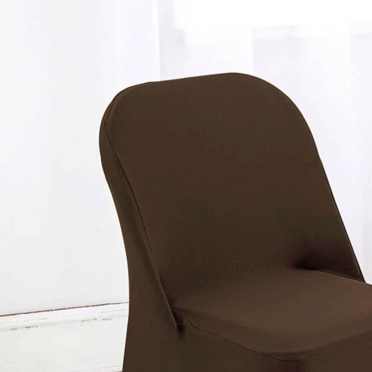 1 Piece Chocolate Stretch Spandex Chair Cover for Warm Folding Seating