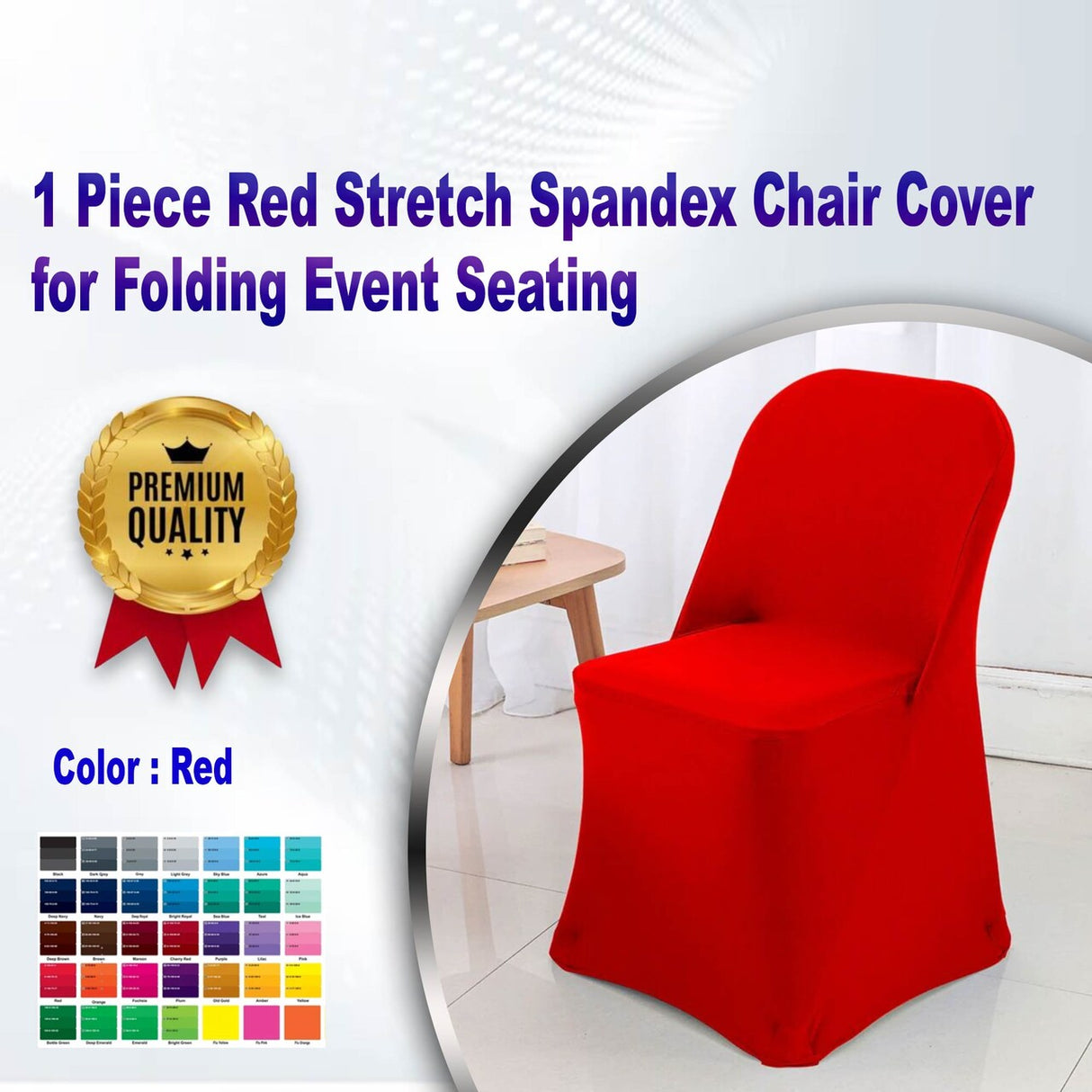 1 Piece Red Stretch Spandex Chair Cover for Folding Event Seating
