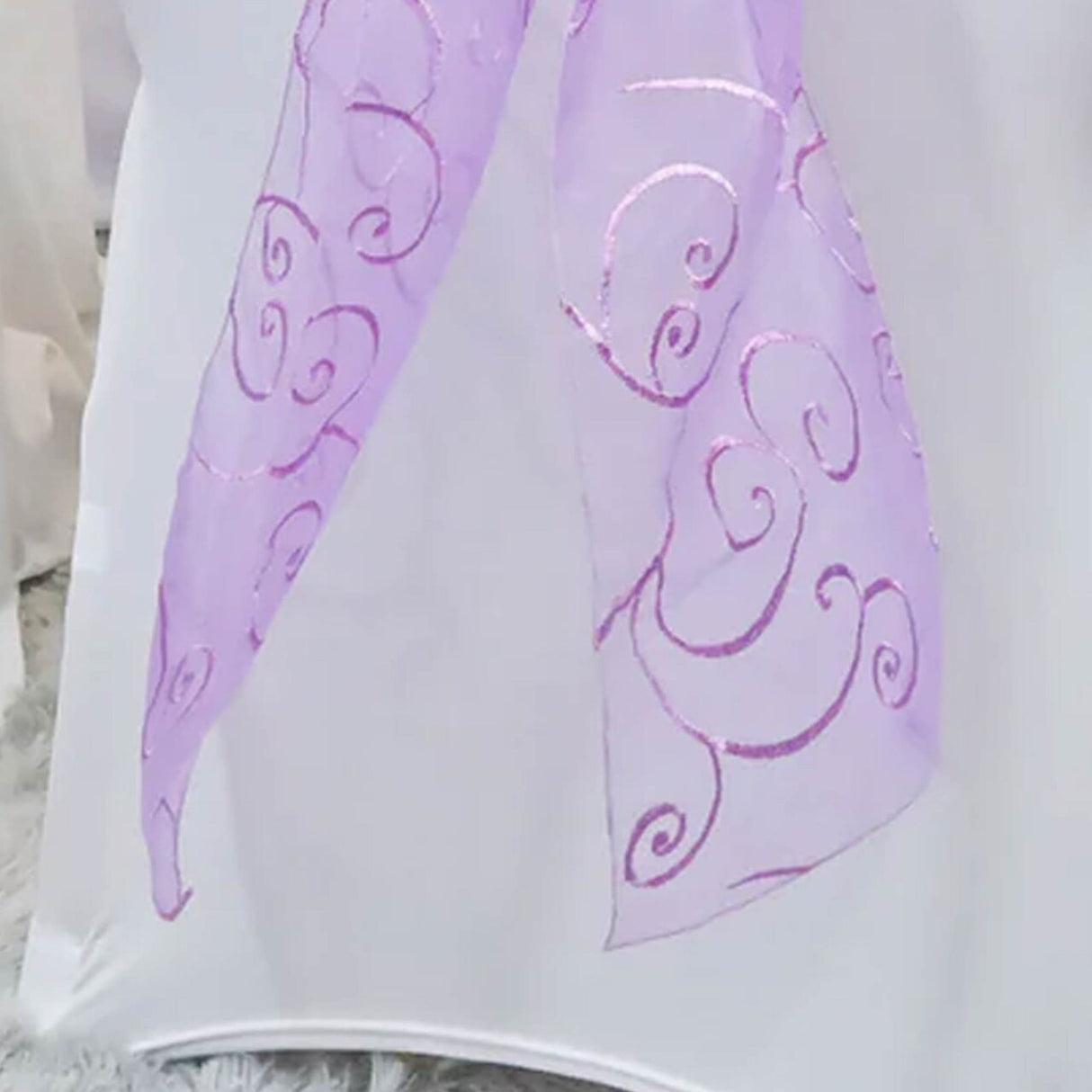 10 Pieces Lavender Embroidered Organza Chair Sashes Sheer Decorative Wedding Chair Bows 8"x108"