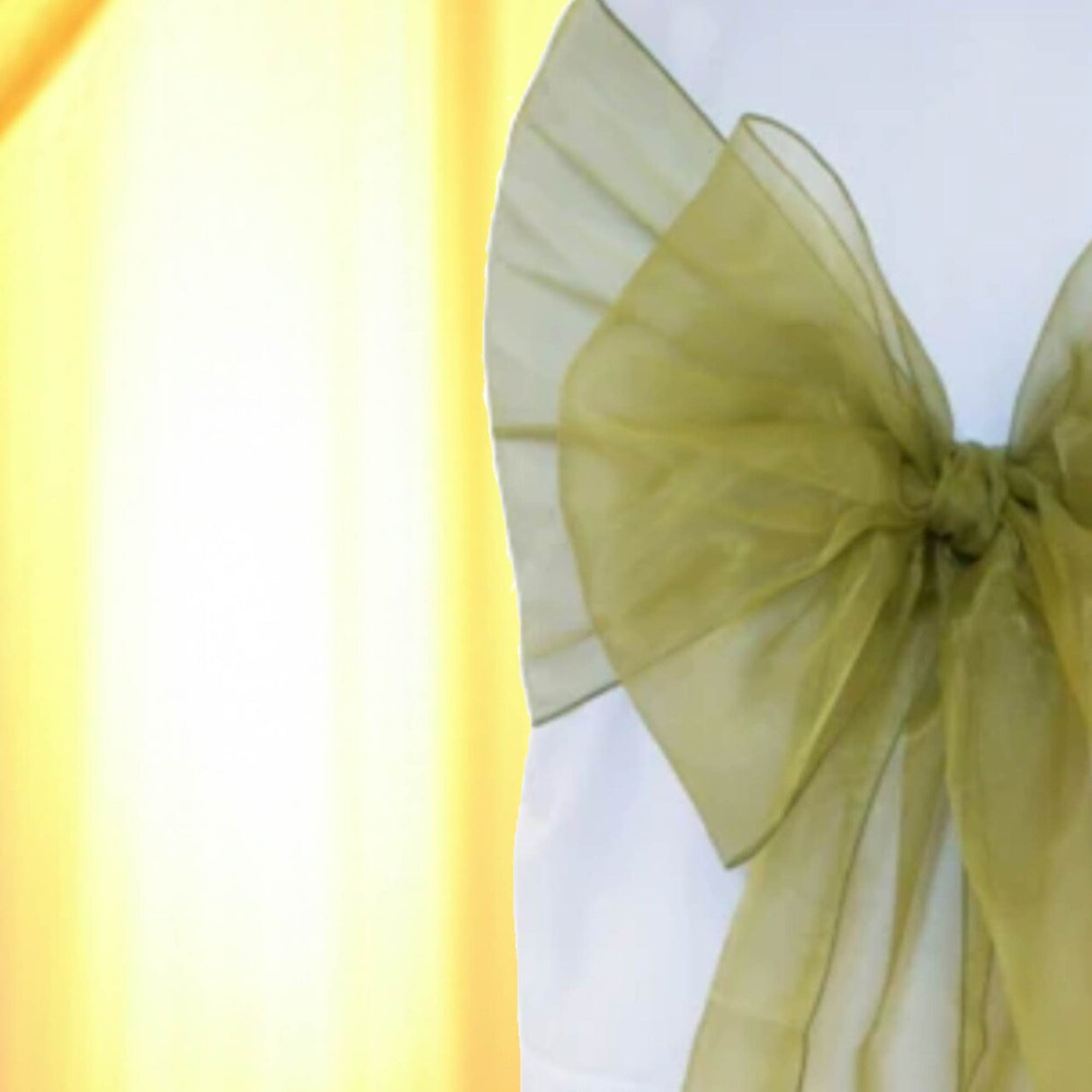 10 Pieces Moss Green Angle End Organza Chair Sashes, 12"x116" Elegant Event Wraps