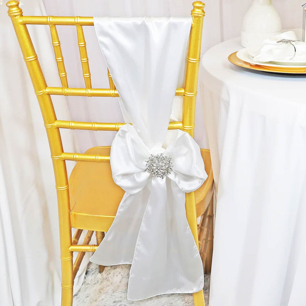 1 Piece Vintage Rhinestone Chair Band Buckle Elegant Metal Accent 2 Inch Width